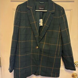 Green Plaid Women's Blazer